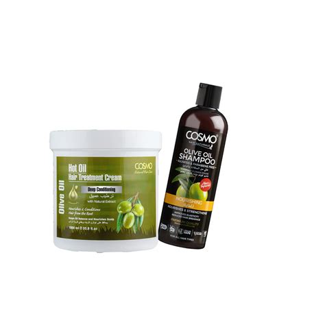 Hot Oil Hair Treatment Cream Olive Oil 600ml & Olive Oil Shampoo 480ml