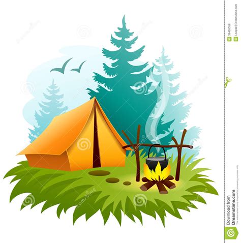 Camping in forest with tent | Clipart Panda - Free Clipart Images