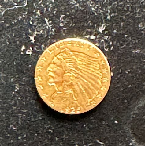 GOLD, 1925-D GOLD U.S. 2.5 QUARTER EAGLE INDIAN HEAD COIN, AU GEM ...