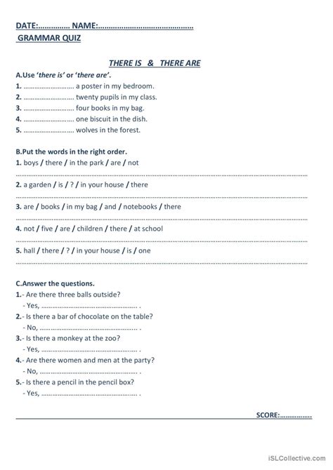 THERE IS/ARE: English ESL worksheets pdf & doc