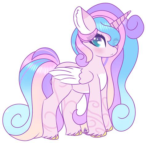 #3379654 - safe, artist:pasteldraws, oc, oc only, oc:amora love, alicorn, pony, blushing ...