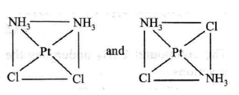 The number of geometrical isomers for [Pt(NH3)2Cl2] is (a) 3 (b) 4 (c ...