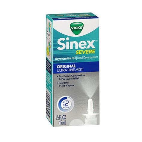 Buy Vicks Sinex Severe Nasal Decongestant Original 0.5 Oz By Sinex ...
