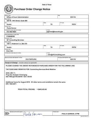 Fillable Online 76-147 Purchase Order Change Notice. 76-147 Purchase ...