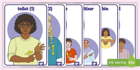 Auslan A4 Display Posters - Classroom (Part 1) - Twinkl