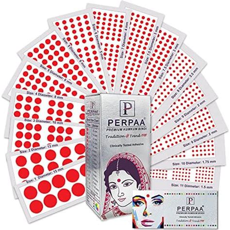 PERPAA Premium Velvet Sticker Kumkum Bindi Box of 15 Flaps with ...