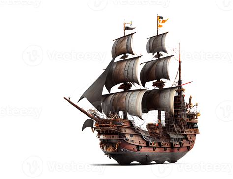 ancient pirate ship on transparent background 24819522 PNG
