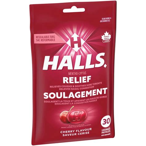 Halls Mentho-Lyptus Cherry Cough Drops - 30 Count, Fast Relief For ...