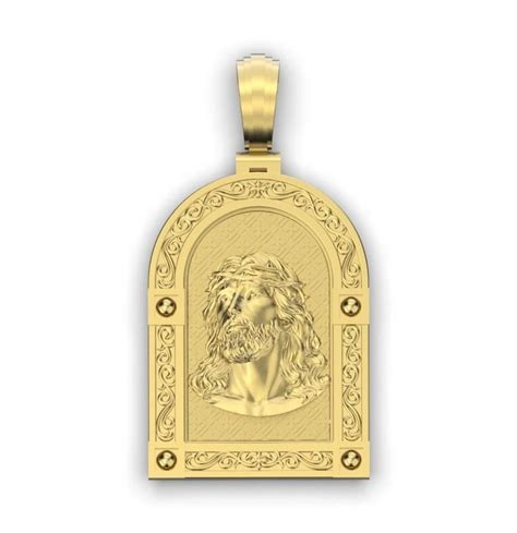 14K Solid Gold Jesus Pendant/ Gold Necklace / 14K Solid Yellow ...