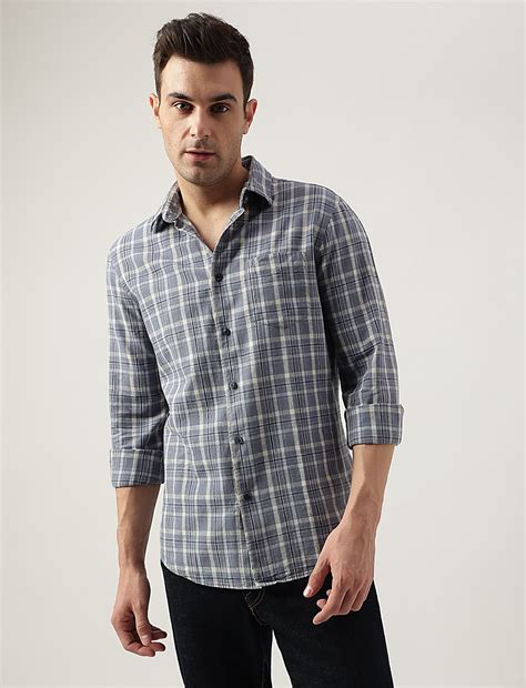 Buy Regular Fit Linen Blend Checked Shirt at Marks & Spencer