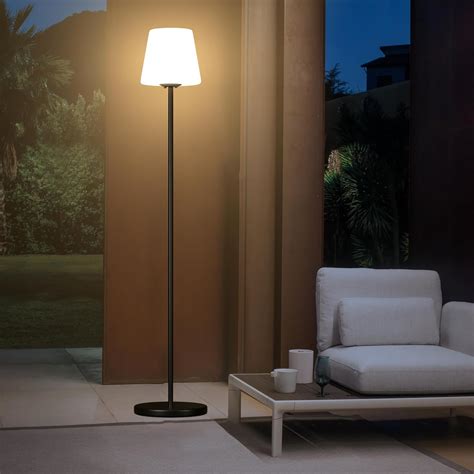 Outdoor Floor Lamp, 100% Solar Powered Floor Lamp for Patio Decks Lawn ...