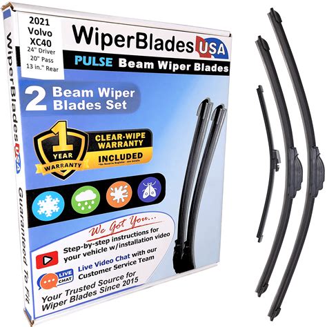 2021 Volvo XC40 Beam Wiper Blades Wipers w/1yr Warranty (Set of 3) w/Rear Wiper (WiperBladesUSA ...