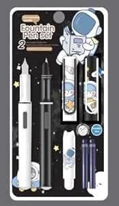 PEE KEY Fountain Pen Blue ink for Students, Erasable Pen Set for School ...