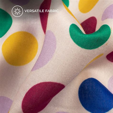 Multi-Color Polka Dots Digital Print Poly Glazed Cotton Fabric – Fabcurate