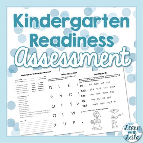 Assessment For Kindergarten