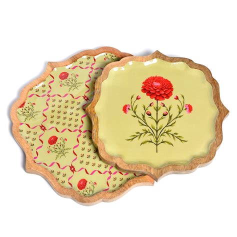 Wooden Plate round small enamle – zunaldo.com