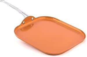 Buy Copper Griddle 11" Square Pan Ceramic- Non Stick Coating, PTFE PFOA ...