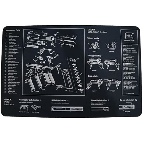 Gun Mat Glock Bench Mat - Gray Gen5 Exploded Diagram Mat Pre-painted ...