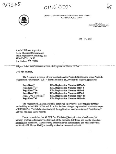 Fillable Online U.S. EPA, Pesticide Product Label, REGALKADE, 01/15 ...