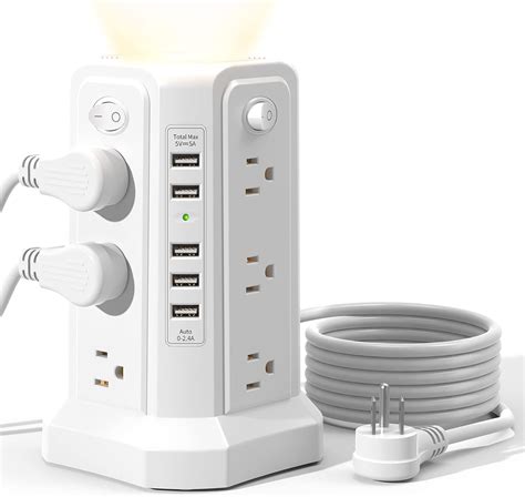 Power Strip Surge Protector Tower with Night India | Ubuy