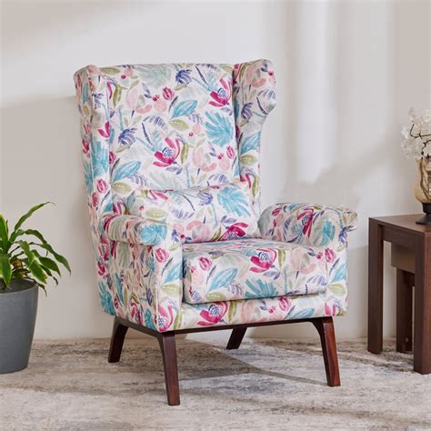 Buy Moderno Fabric Wing Chair - White from Home Centre at just INR 31427.0