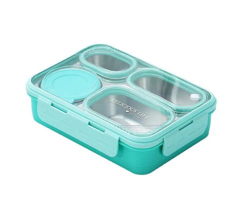 Hearty Meal 4 Compartment Stainless Steel Bento Lunch Box