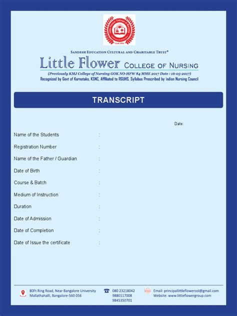 Image result for NursingCAS Transcript Form