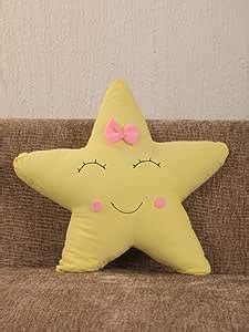 Buy Kids Clan Cotton Yellow Star Cushion With Filler, Pack of 1 Online ...