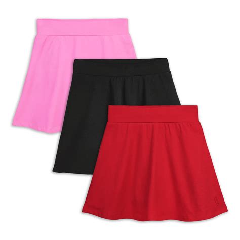 3-Pack Skater Skirt - Pink, Black & Red