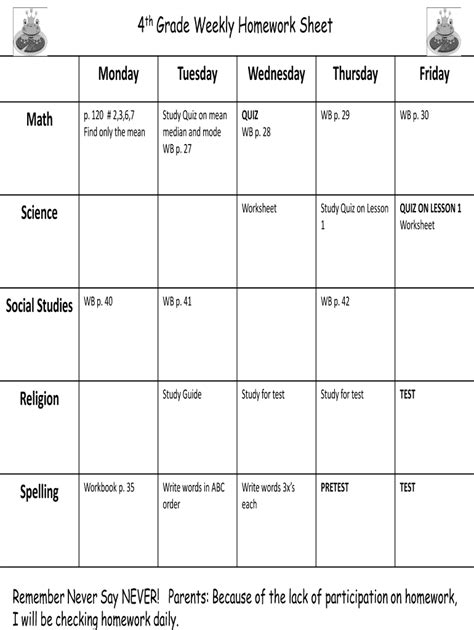 Image result for Fourth Grade Homework