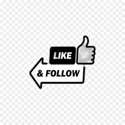 Like Follow Button Black Social Background Png - Pngsource