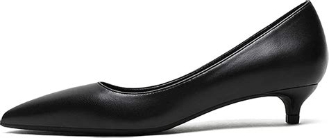 Buy Eldof Women's Low Heel Pumps Pointed Toe Kitten Heels 1.4 Inches ...