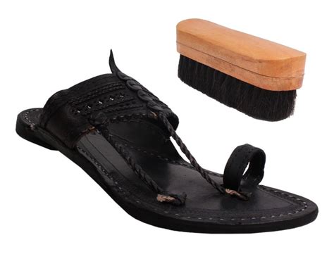 Sushito Special Kolhapuri Pure Leather Chappal For Men With Shoe Brush ...