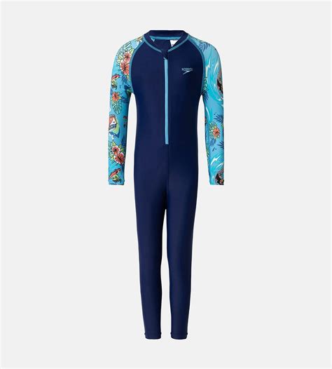 Buy Speedo Boy's Endurance10 Sleeve Print All In One Suit - Harmony ...