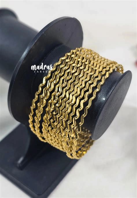 Premium 1 Gram Gold polish Traditional style bangle with Zigzag Design ...