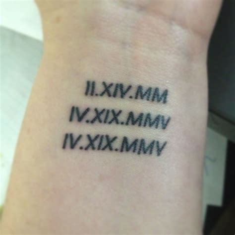 Kids birthdays in roman numerals | Roman numeral birthday tattoo, Roman ...