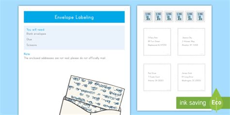 Envelope Labeling Activity