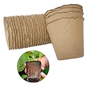 10x Peat Pots Degradable Pulp Plant Seedling Starters Cups Nursery ...