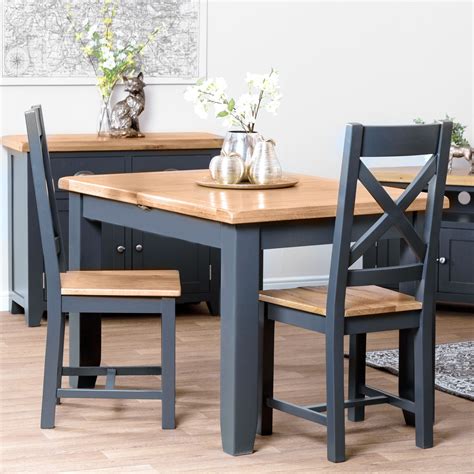Hampshire Blue Painted Oak Small Extending Dining Table | Dining room ...