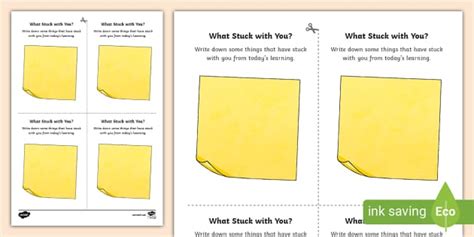 What Stuck with You? Student Feedback Printable Activity