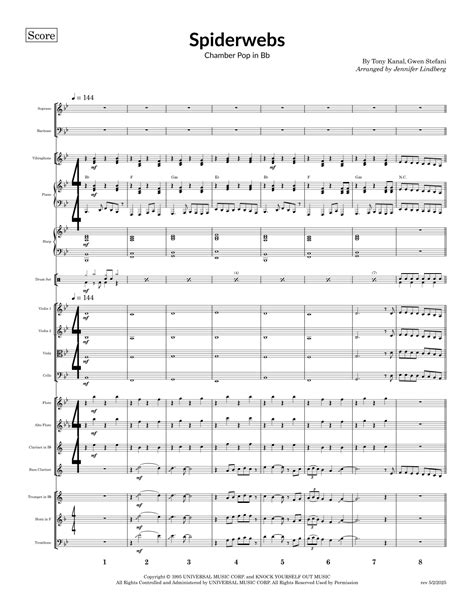 Spiderwebs (arr. Jennifer Lindberg) by No Doubt Sheet Music for ...