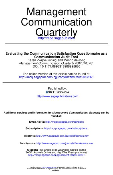 Image result for Communication Audit Questionnaire Examples