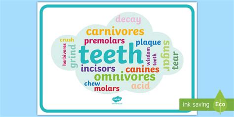 Teeth Word Cloud Display Posters (teacher made) - Twinkl