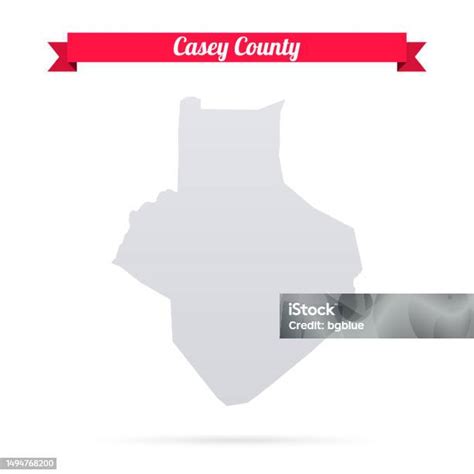 Casey County Kentucky Map On White Background With Red Banner Stock ...