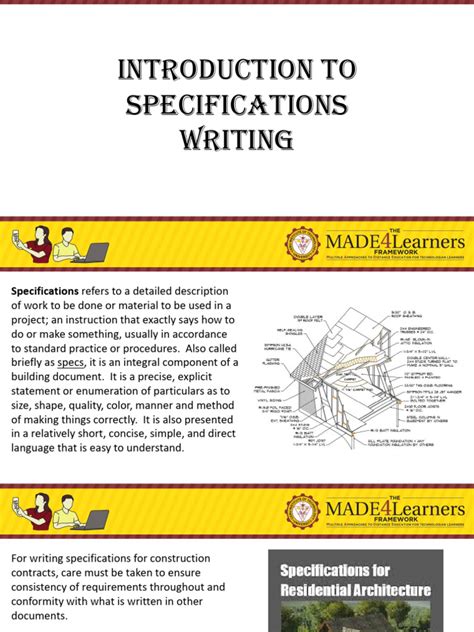Image result for Specification Writing