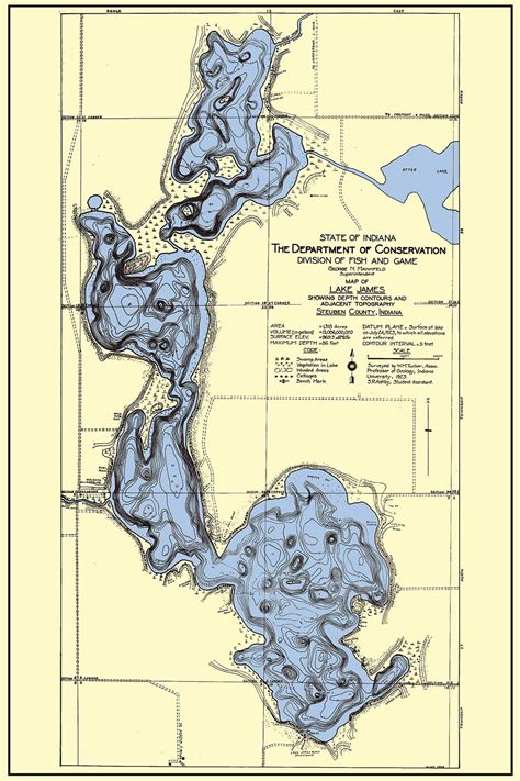 1923 Map of Lake James Steuben County Indiana - Etsy