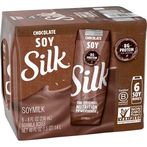 Silk Soy Milk, Chocolate, Shelf Stable, Dairy Free, Lactose Free Milk ...