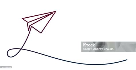 One Line Paper Airplane Symbol Stock Illustration - Download Image Now ...