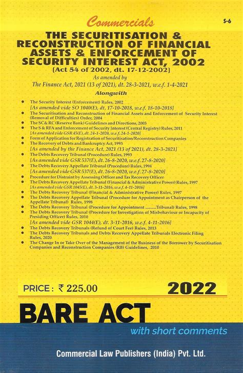 The Securitisation & Reconstruction Of Financial Asset & Enforcement O ...