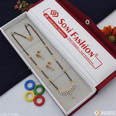 1 Gram Gold Plated Fashion-Forward Mangalsutra Set for Women - Style A ...